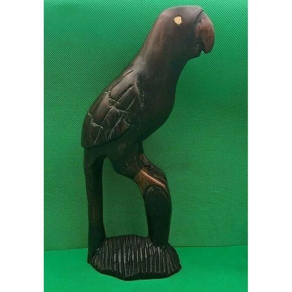 Vintage Hand Carved Wooden Parrot‎ - Picture 1 of 8